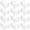 mDesign Plastic Stackable Closet Shoe Storage Box, Side Opening